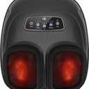 CILI Shiatsu Foot Massager Machine, Electric Heated Feet Massager for Plantar Fasciitis, Kneading Vibration Compression, Detachable Sleeve, Up to Men Size 13, Gifts for Dad Men (Black)