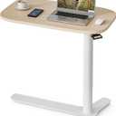 Muvai 30 Inch Large Overbed Table with Wheels Adjustable Height Ideal Bedside Table for Home Medical Use - Rolling Table for Hospital Versatile Bedside, Lap Desk, Laptop Stand, Oak