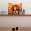 Angel Girl Butterfly Paint By Bumbers for Adults Beginner Cute Girl with Wreath DIY Paint by Numbers Acrylic Paint Canvas Orange Flower Bedroom Painting Kits Art 16x20 Inch Without Frame
