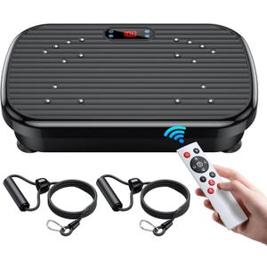 Vibration Plate Exercise Machine, Vibration Plate for Lymphatic Drainage 330 Lbs Capacity Whole Body Vibration Platform Machines Helps Weight Loss Shaping Toning Wellness (Black)