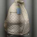 Pickleball Bag for Women Pickelball Backpack Large Quilted Sling Bags, Holds Pickleball Paddles Tennis Racket (Beige)