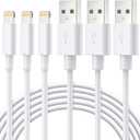 Novtech Lightning Cable MFi Certified, iPhone Charger 3 Pack 3FT Lightning to USB Cable Cord, 2.4AFast Charging Wire Compatible with iPhone 14 13 12 11 Pro Max Mini SE XS MAX XR X 8 7 6 Plus, White