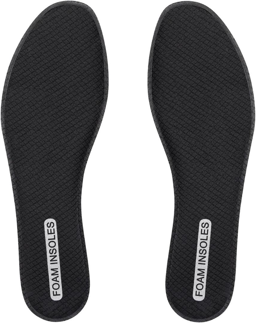 Endoto Memory Foam Insoles for Skechers Women & Men Shoes, Replacement Thick Insole Inserts for Work & Sport Sneakers Boots Foot Comfort(Size:US Women7-EU37) (Black)