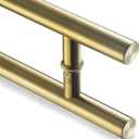 TOGU TG-6012 12 inches Solid Standoffs Heavy-Duty Commercial Grade-304 Stainless Steel Push Pull Door Handle/Barn Door Pull Handle/Glass Pulls, Satin Gold Finish