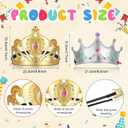 Yaomiao 66 Pieces Foam Princess Tiaras DIY Crowns Kids Party Favors Craft Crystal Diamond Sticker Making Your Own Tiara Girls(Bright Color)