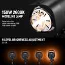 NEEWER S101-300W Strobe Flash Light with 9 Levels 150W Modeling Lamp, 300Ws GN58 5600K with Standard Bowens Mount Reflector, S1/S2 Mode Silent Fan for Photography Studio, Portrait Product Shooting