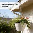 3 x RooTrimmer Hanging Planters 11 Inch, 3 Pcs Flower Pots with Drainage Hole, Self Watering Hanging Basket for Indoor Outdoor Plants, Decor, White