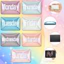 Tellegloww 7 Pcs Days of The Week Magnets Magnetic Colorful Week Labels Decorative Glass Inspirational Magnets for Home Locker School Whiteboard 2.63 x 1.85 Inch Refrigerator Decoration(Morandi)