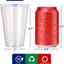JOLLY CHEF 14 oz Clear Plastic Cups, 50 Pack Heavy-duty Party Glasses, Disposable plastic cups for wedding Cocktails Tumblers, Ideal for Halloween, Christmas, and Thanksgiving Parties