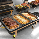 Amhier 9Qt Chafing Dishes for Buffet, 4 Pack, Black