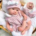 13 inch Full Silicone Reborn Baby Doll, Realistic Real Eye Open Baby Girl Doll, Newborn Toddler for Ages