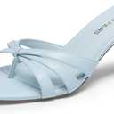 DREAM PAIRS Women's Square Open Toe Flip Flops Strappy Kitten Heels 2026 2.5 inch Stability Cute Thong Mules Casual Sandals with Cushioned Insoles For Party Vocation,Size 8,Light Blue,SDHS26003W