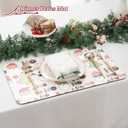 Christmas Coffee Mat 12"x20",Dish Drying Mat for Kitchen Counter, Absorbent Anti-Slip Bar Mat for Countertop, Fit Under Coffee Maker or Dish Drying Rack