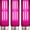 E26 LED Pink Light Bulb,Dimmable Filament LED Pink Light Bulbs, 60 Watt Equivalent Vintage LED pink Bulb,5inch Led Tubular Bulbs, Party Decoration, Porch, Home Lighting, 3 Pack