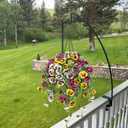 Briful Artificial Hanging Basket Flowers Outdoor 25.5 UV-Resistant Pansy Hanging Plant with 15.3 Full Bloom Ball, Lush Trailing Faux Flowers for Porch, Balcony, Patio & Garden Year-Round Decor