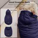 Vecomfy Fleece Lining Extra Warm Dog Hoodie in Winter for Medium Dogs Jacket Pet Coats with Hooded,Blue L