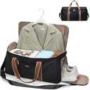 Garment Bags for Travel 2 in 1 Convertible Suit Travel Duffel Bag for Women, Stylish Carry On Duffle Bag with Shoulder Strap and Shoes Compartment (Black)