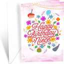 Prime Greetings Niece Birthday Card, Made in America, Eco-Friendly, Thick Card Stock with Premium Envelope 5in x 7.75in, Packaged in Protective Mailer