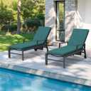 Crestlive Products Outdoor Chaise Lounge Cushions Set of 2, Water Resistant Fade Resistant Patio Furniture Lounge Chair Cushion,80" L x 23" W,Malachite
