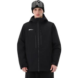 Mens Ski Jacket Snowboard 3L Coat Baggy Waterproof Windproof Warm Insulated Snow Winter Hooded (Small, Black)