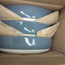 OTAGO 8" Stoneware Salad and Pasta Bowls Set of 6 with Partially Unglazed Base, Scratch Resistant Ceramic Dish Set, Microwave & Dishwasher Safe，Brown, 6 Pieces
