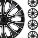 SCITOO 4pcs Wheel Rim Cover Hubcaps Set of 15-Inch Black & Silver can be Easily Installed on Car Truck SUV,Suitable for a Variety of Models,Beautiful and Rust-Proof.