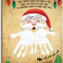 Santa Clause DIY Christmas Handprint Footprint Art Craft 2025 for Baby First, PreK, Preschool, Christmas Tree, Toddler Kids, Santa's Beard Handprints Xmas Hanging Sign, Keepsake Ideas Memory Winter