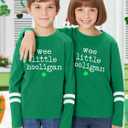 Kids St Patrick's Day Shirt Girls Boys Lucky Irish Shamrock Shirts Saint Patricks Day Long Sleeve Tops (Green)