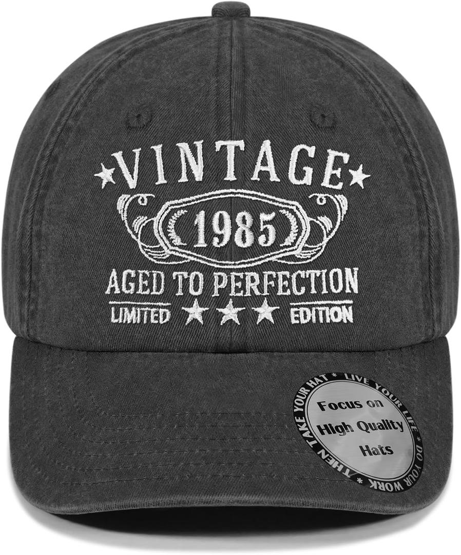 Birthday Gifts for Men Women, Personalized 30th - 100th Birthday Gifts, 1926-1996 Vintage Hat (Black)