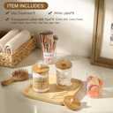 6-Pack Bamboo Qtip Holders - Bathroom Storage for Cotton Balls, Swabs, Pads, Floss, 10oz