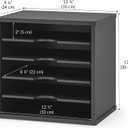 Ballucci 5-Tier File Organizer for Desk, Wooden Mail Sorter, Office Desk Organization, Paper Storage Organizers, Folder holder for desk, Letter Trays & Stacking Supports, Adjustable Shelves, Black