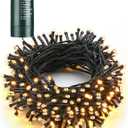 Flacchi Battery Christmas Lights, Battery Operated 66ft 200 LED String Lights Waterproof 8 Modes & Auto Timer for Christmas Trees, Halloween Party and Holiday Decoration Warm White