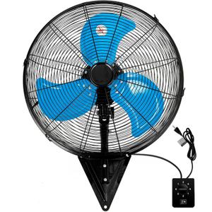 Wall Mount Fan 7000 CFM, 20" High Velocity Wall Oscillation Fan 3-Speed Industrial Walls Fans for Indoor, Ercial, Residential, industrial, Warehouse, Greenhouse, Workshop, Basement Use-ETL