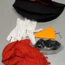 Beipegin 7 Piece Snowman Costume Adult,Snowman Outfit Snowman Scarf Hat Carrot Nose Gloves Pom Pom Balls Winter the Snowman Costume Christmas Fancy Dress for Women Men