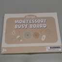 Joyreal Montessori Busy Board for Toddlers - Wooden Sensory Board Activity Board for Fine Motor Skills, Travel Baby Busy Board Sensory Toys for Kids (Neutral)