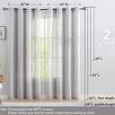 Treatmentex Grey Semi Sheer Curtains Bedroom Living Room 63inch Faux Linen Curtain Panels Light Filtering Burlap Look Window Drapes for Farmhouse Dcor Grommet Top 52" W 2 Panels
