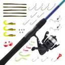 Shakespeare Catch More Fish Spinning Reel and Fishing Rod Combo with Kit,2024 Model, Lake/Pond