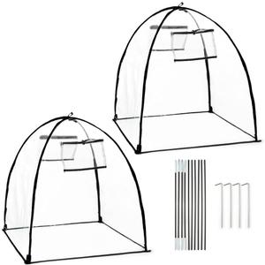 Plant Covers Freeze Protection, Outdoor Garden Frost Cover, Plant Covers from Animals, garden cloches for plants, Reusable Shrub Small Greenhouse, Potted Fruit Pest Protector Large(Transparent,2-Pack) (clear-PVC)