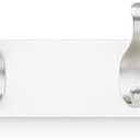 Amazon Basics Wall Mounted Modern Coat Rack for Entryway and Bedroom with Versatile Storage Hooks, Rectangular, 8-Hook, White | Rectangular, Modern