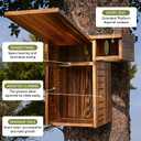 Large Squirrel House for Outside, Durable Wooden Nesting Box with External Platform for Squirrels, Chipmunks and Small Animals