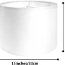 White Lamp Shades Set of 2, Medium Drum Lamp Shade 13"Top x 13"Bottom x 10"High(Spider), Lampshades Replacement for Table Lamps Floor Lamps, Natural Linen Hand Crafted, Easy Assembly Required
