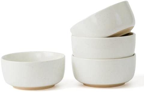 famiware Milkyway Cereal Bowl, Soup Bowls for 4, 25 Ounce Bowls Set for Kitchen, Bowl Set for Cereal Soup Rice Pasta Salad Oatmeal, White