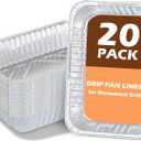 Grease Tray Liners for Monument Gas Grill Replacement Parts, Disposable Grease Box Liner for Most Monument Gas Grills Drip Pan Accessories, for Monument 35633 24367 13892 Aluminum Foil Liner, 20 Pack