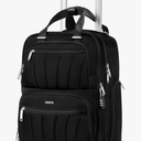 Underseat Carry On Luggage with Wheels, 16-inch Softside Rolling Bag, Lightweight Small Suitcase, Personal Item Travel Bag for Women (Black)