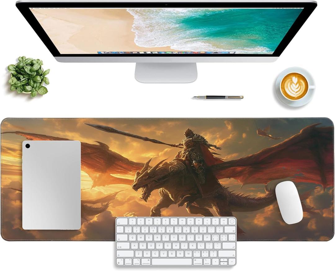Mouse Pad,Desk Pad, Gaming Mouse Pad,Keyboard Mat Office Desk Decor Accessories (Dragon Knight)