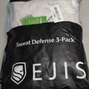 Ejis 3 pk Sweat Defense Undershirt | V Neck | Underarm Sweat Proof Micro Modal (Medium, White)