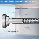 Umimile Shower Curtain Rod, 1 Inch Diameter Adjustable Spring Tension Curtain Rod, 304 Stainless Steel Shower Rod for Bathroom, Windows, Never Rust Non-Slip (Stainless Steel, 50-86)