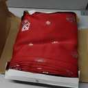 LORDTEX Snowflake Foil Print Christmas Curtains for Living Room and Bedroom - Thermal Insulated Blackout Curtains, Noise Reducing Window Drapes, 52 x 84 Inches Long, Red, Set of 2 Curtain Panels