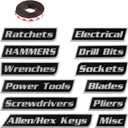 Magnetic Tool Box Labels, Durable Premium High Magnetic Toolbox Labels, 12/ Pack of Custom Premium Magnetics Toolbox Label for Tool Organization, for Mechanics, Diyers (Black, 12Pack)
