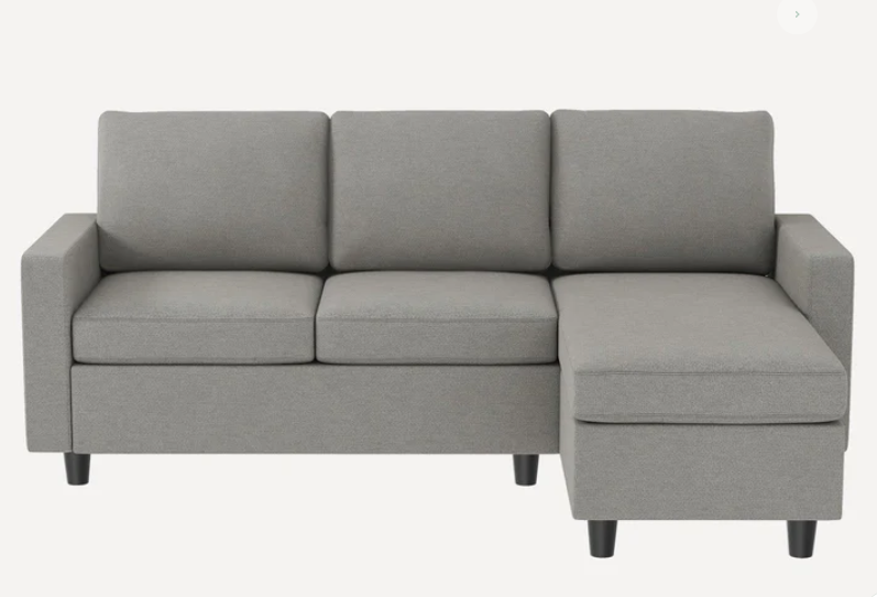 HONBAY 3-Piece Polyester Convertible Sectional Sofa